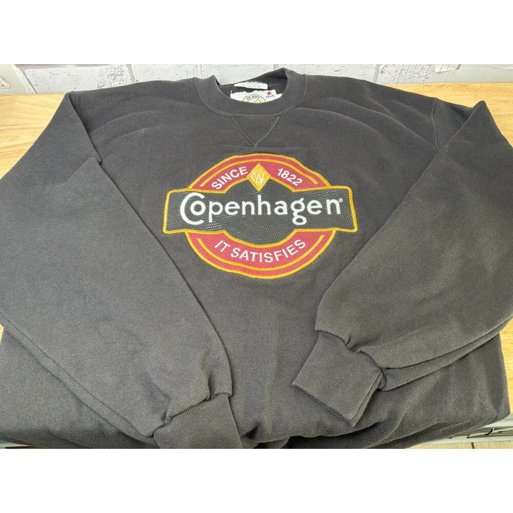 Copenhagen Badge Sweatshirt Black Large Unisex *Not Sold To Public* Vintage Mint